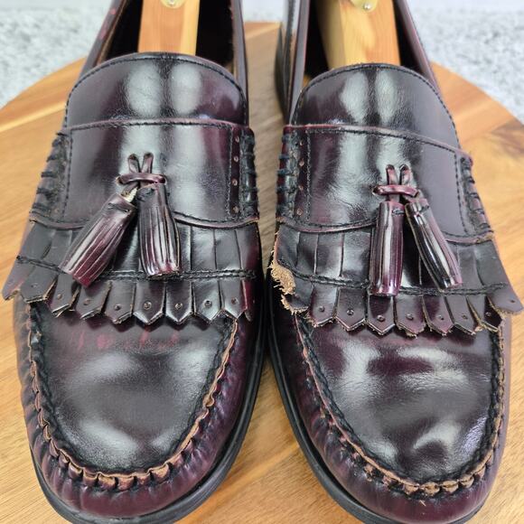 G.H. Bass & Co Weejuns Barnett Oxblood Leather Kiltie Tassel Loafer Mens 11 M - Picture 7 of 14